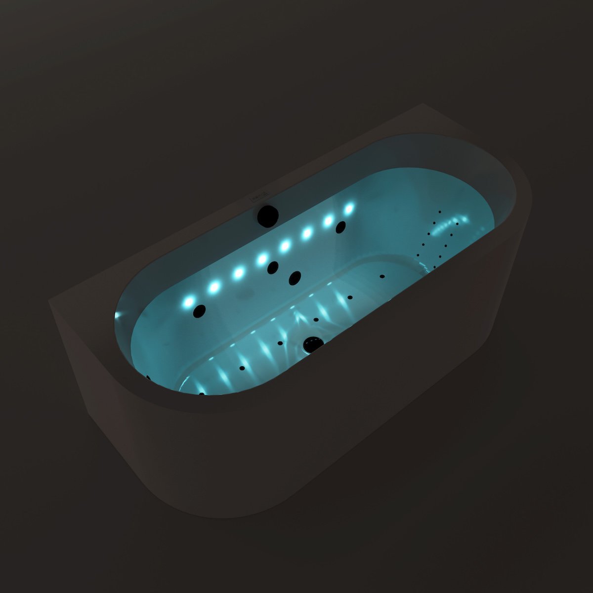 Polysan INFINITY HM systém HYDRO AIR, elektronické ovládání, černá, podsvícená vana s tryskami