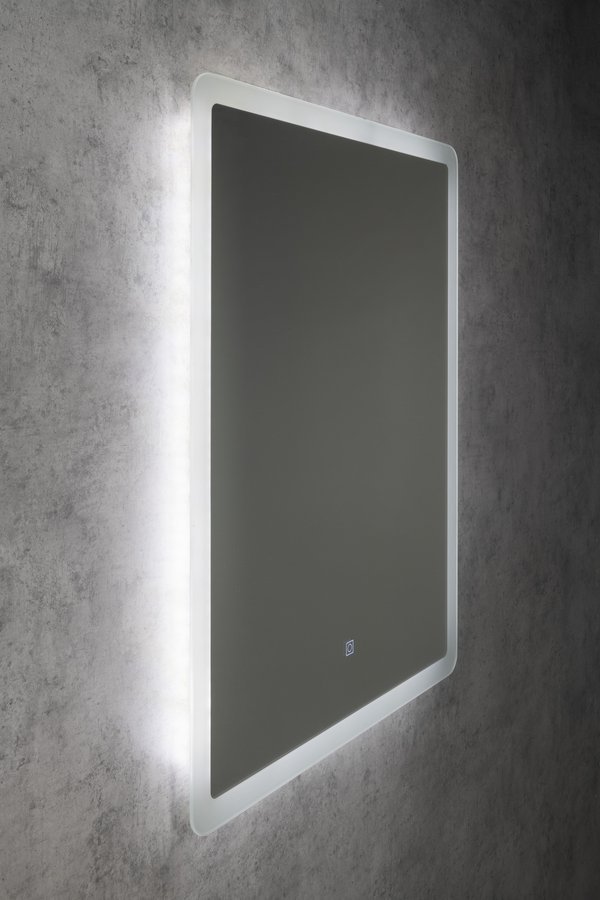 Aqualine FAGO zrcadlo s LED osvětlením 60x80cm, dotykový senzor, stmívatelné, podsvícené na stěně 2