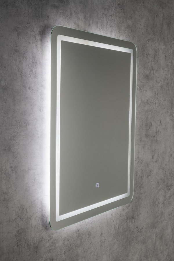 Aqualine SALICA zrcadlo s LED osvětlením 60x80cm, dotykový senzor, stmívatelné, podsvícené na stěně 2