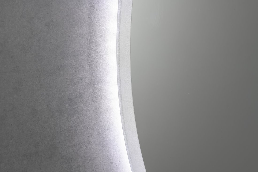 Aqualine URSA kulaté zrcadlo s LED osvětlením ø 60cm, dotykový senzor, stmívatelné, detail podsvíceného okraje
