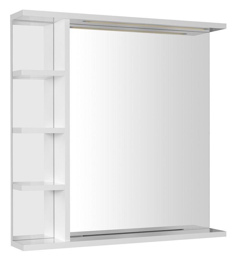 Aqualine KORIN STRIP zrcadlo s LED osvětlením a policemi 70x70x12cm