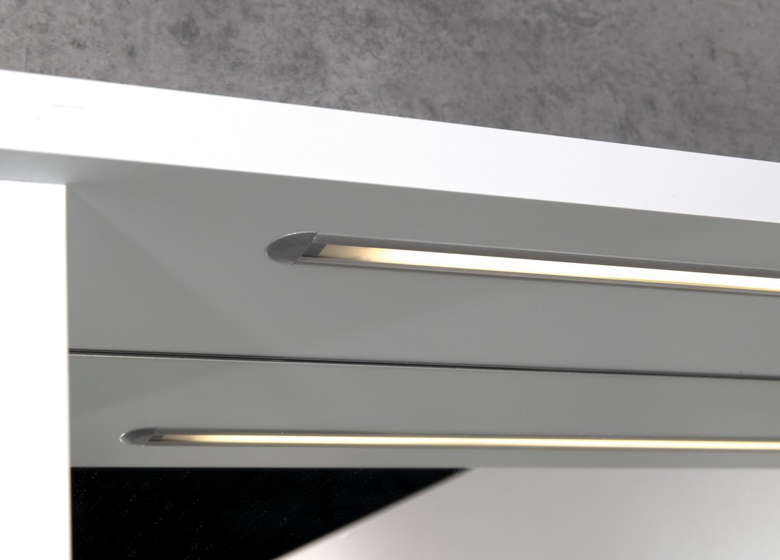Aqualine KORIN STRIP zrcadlo s LED osvětlením a policemi 70x70x12cm, detail osvětlení