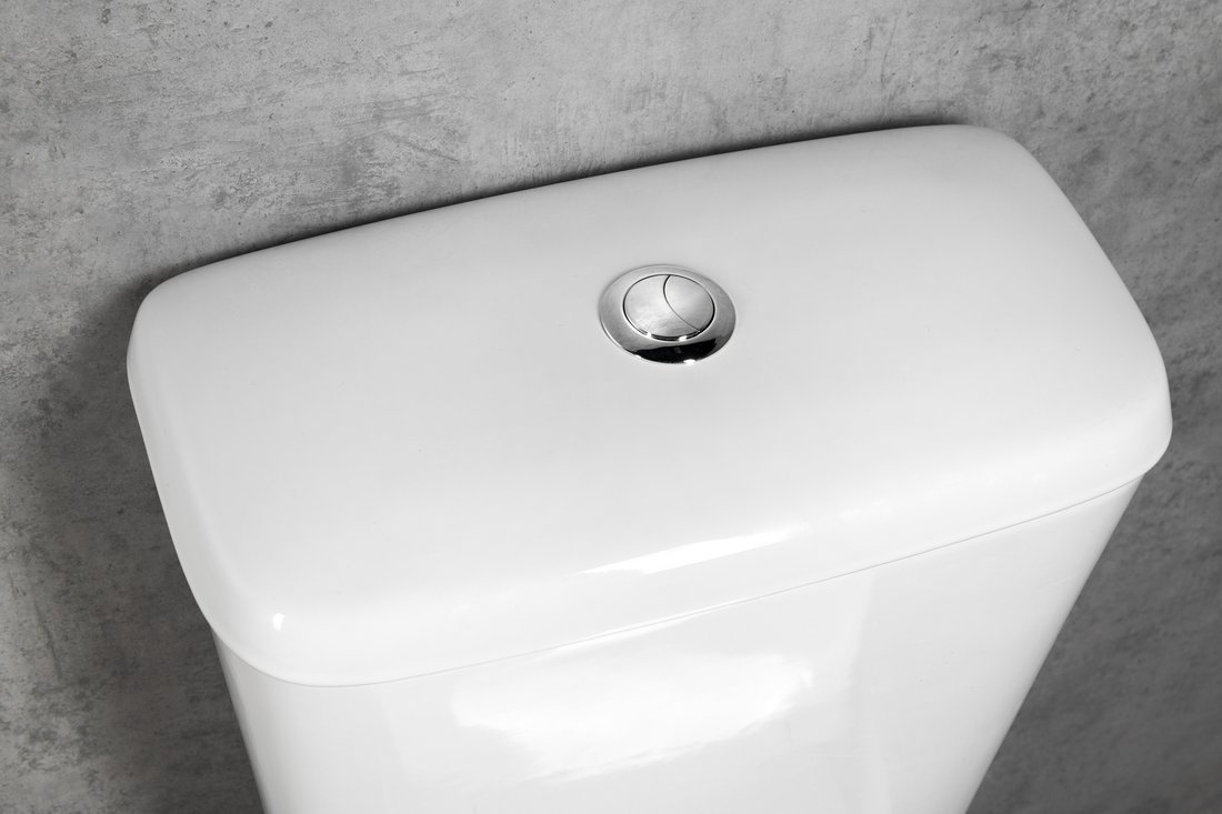 Aqualine JOSE WC kombi, dvojtlačítko 3/6l, zadní odpad, bílá, detail splachovacího tlačítka