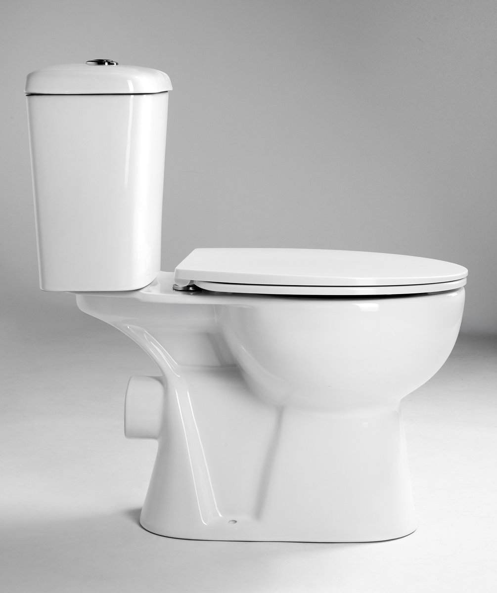 Aqualine JOSE WC kombi, dvojtlačítko 3/6l, zadní odpad, bílá, pohled zepředu zboku