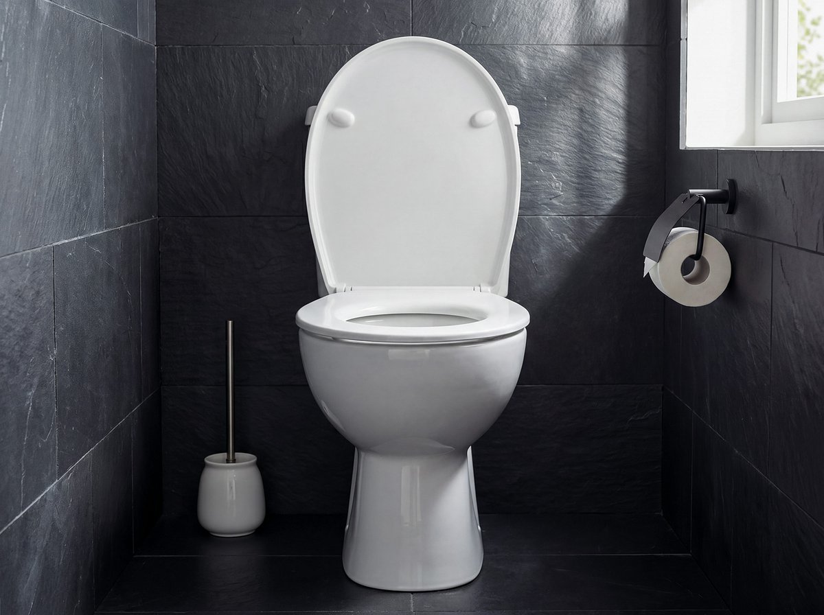 Aqualine JOSE WC kombi, dvojtlačítko 3/6l, zadní odpad, bílá, v koupelně s otevřeným sedátkem