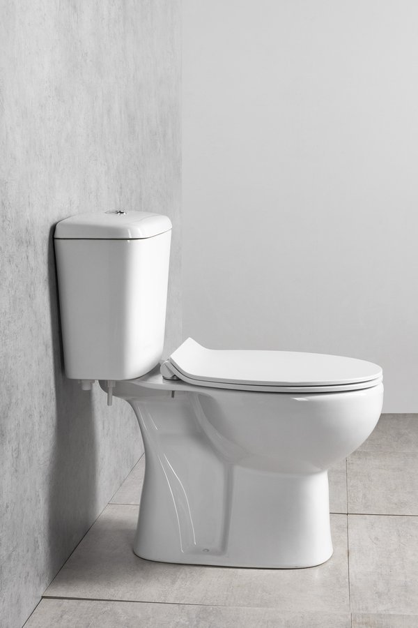Aqualine MANUEL WC kombi, dvojtlačítko 3/6l, spodní odpad, bílá, pohled zboku 2