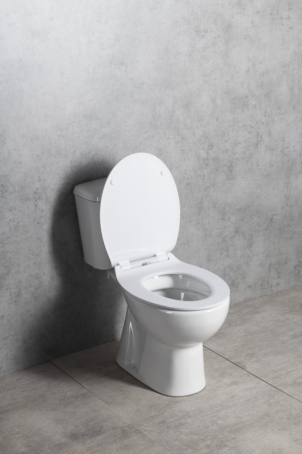 Aqualine MANUEL WC kombi, dvojtlačítko 3/6l, spodní odpad, bílá, s otevřeným sedátkem 2