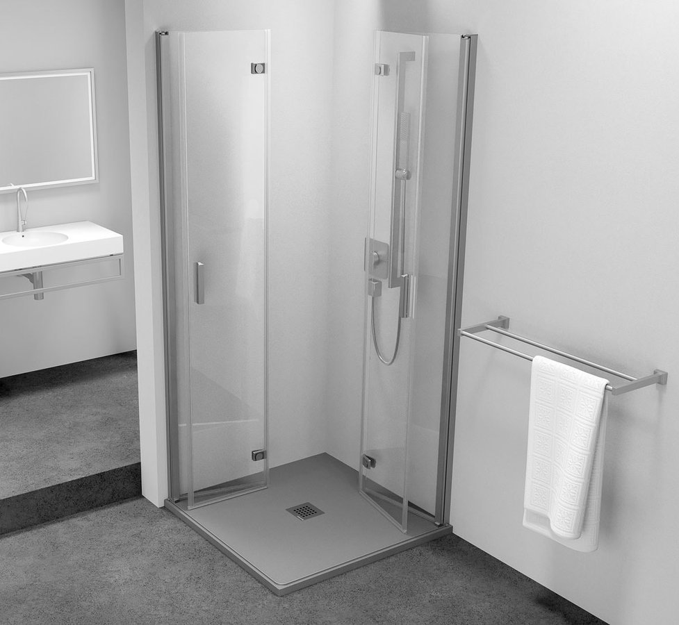 Polysan ZOOM obdélníkový sprchový kout 700x800mm, rohový vstup, s otevřenými dveřmi
