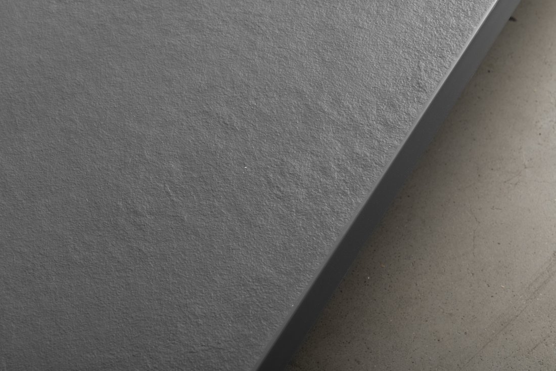 Polysan TRENECA vanička z litého mramoru s možností úpravy rozměru, 140x90cm, šedá mat, detail povrchu a hrany