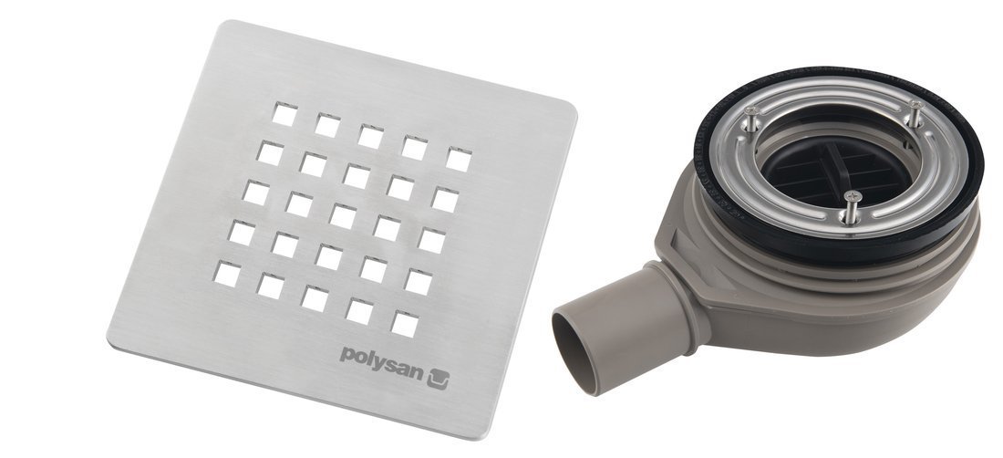 Polysan TRENECA vaničkový sifon, průměr 90mm, DN40, krytka nerez