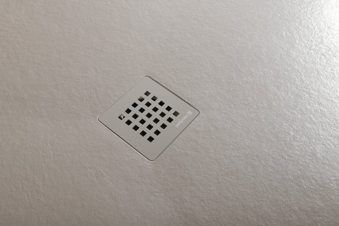 Polysan TRENECA vaničkový sifon, průměr 90mm, DN40, krytka béžová mat, detail krytu odtoku