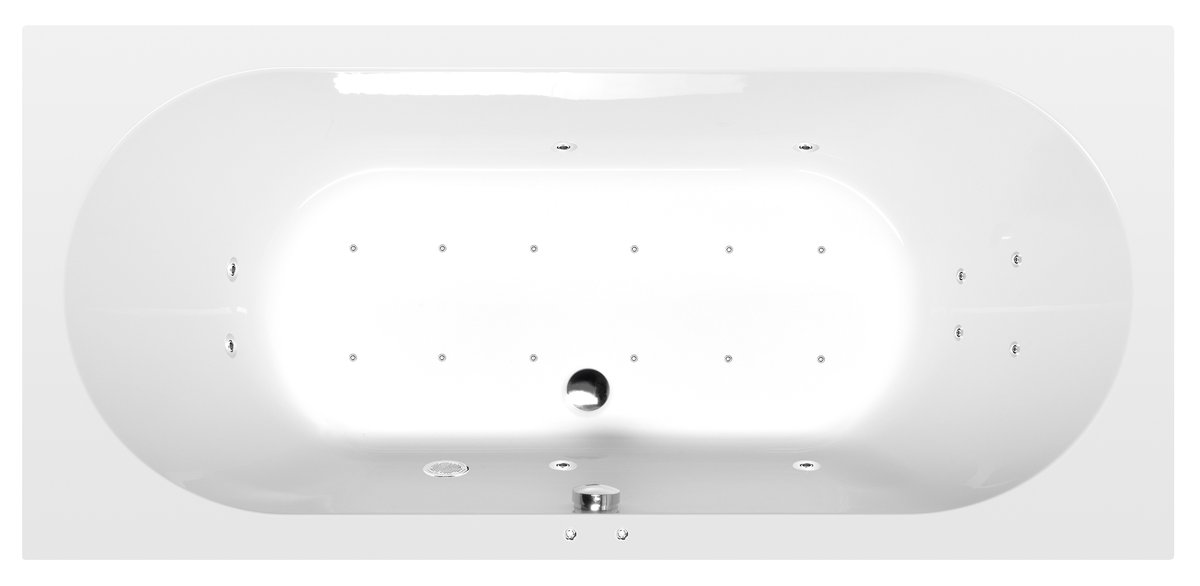 Polysan LEVANA hydromasážní vana, 170x80x39cm, Active Hydro-Air, chrom