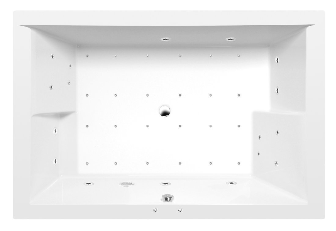 Polysan DUPLA hydromasážní vana, 180x120x54cm, Active Hydro-Air, chrom