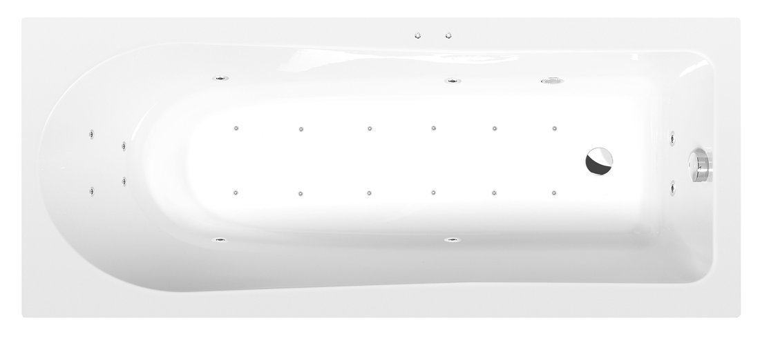 Polysan LISA hydromasážní vana, 170x70x47cm, Active Hydro-Air, chrom