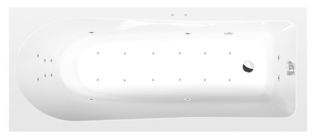 Polysan LISA hydromasážní vana, 170x70x47cm, Attraction Hydro-Air, chrom