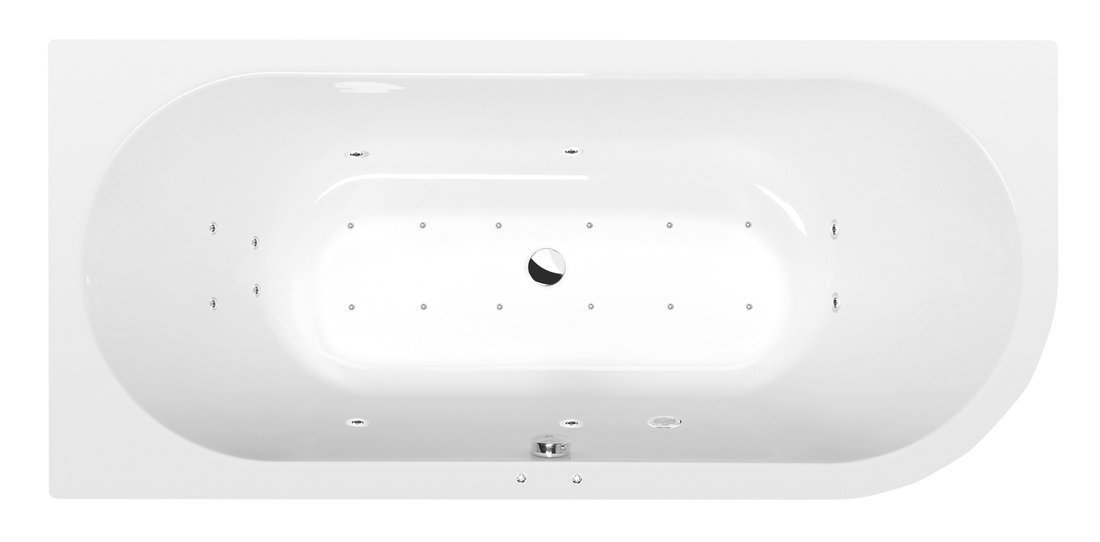 Polysan VIVA L hydromasážní vana, 185x80x47cm, Active Hydro-Air, chrom