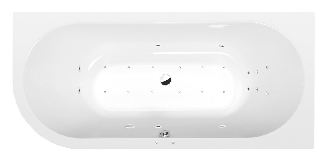 Polysan VIVA R hydromasážní vana, 185x80x47cm, Attraction Hydro-Air, chrom
