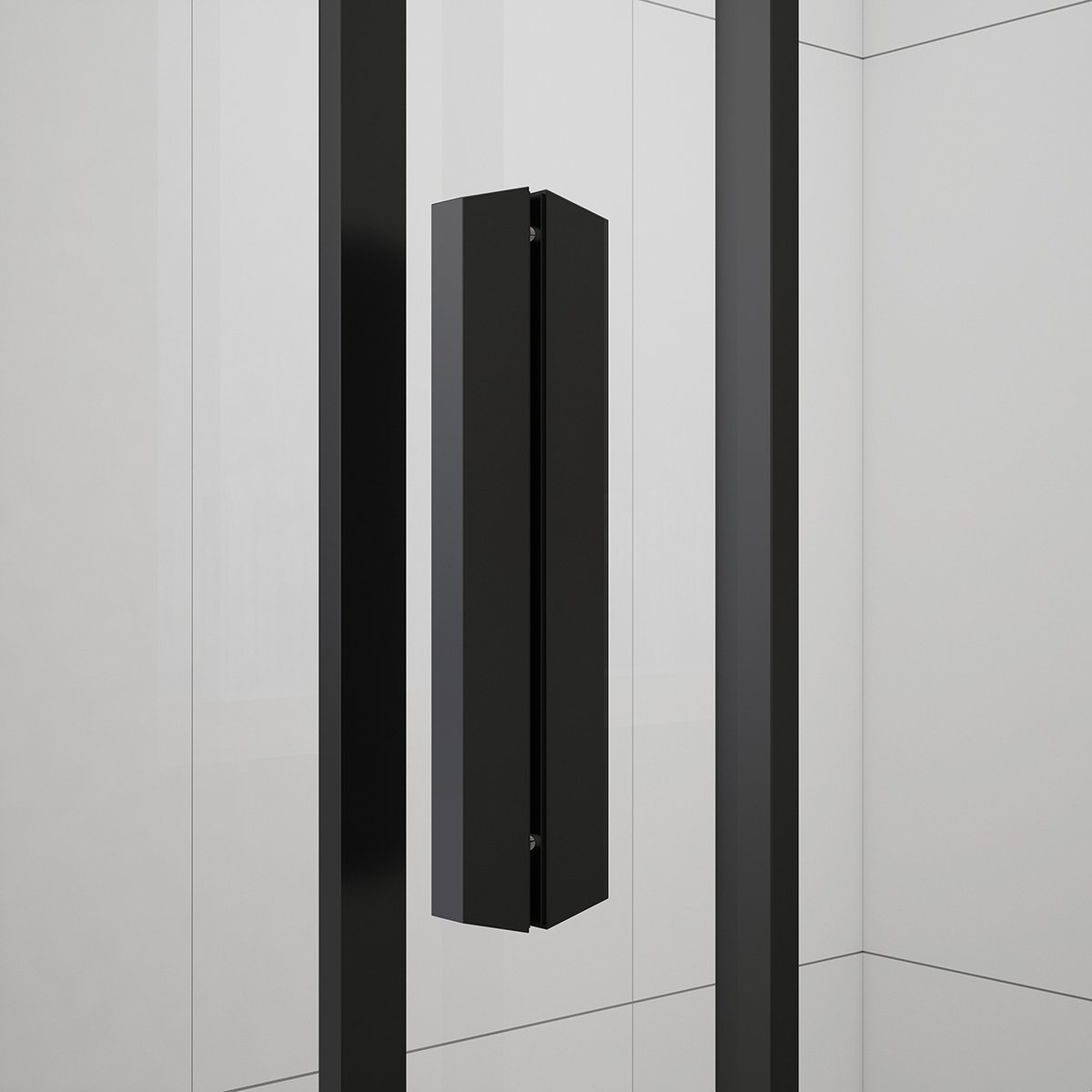 Polysan EASY BLACK sprchové dveře 1300mm, čiré sklo, detail madla