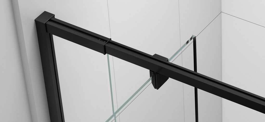 Polysan EASY BLACK sprchové dveře otočné 760-900mm, sklo Brick, detail horního profilu 2