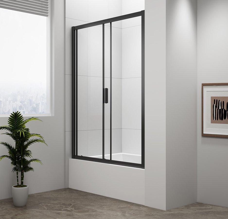 Polysan DEEP BLACK sprchové dveře 1200x1650mm, čiré sklo, v koupelně