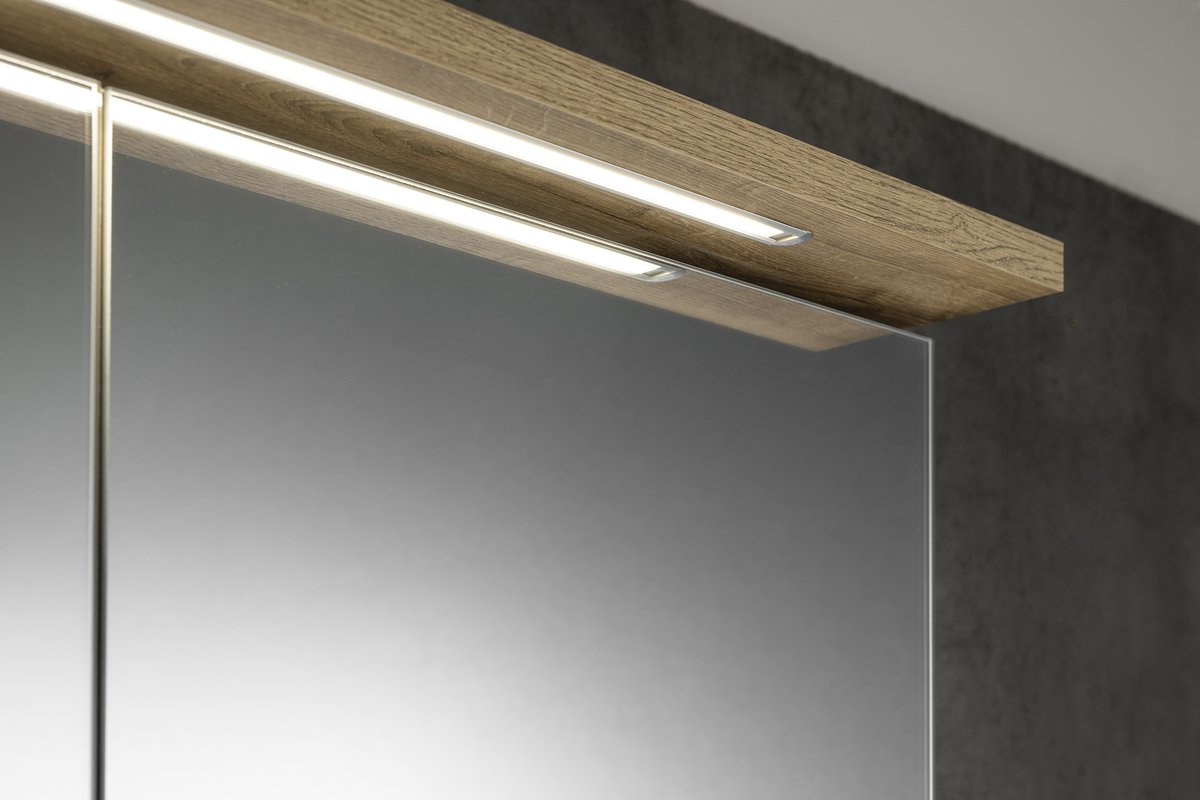 Aqualine KAWA STRIP galerka s LED osvětlením 80x70x22cm, dub emporio, detail osvětlení