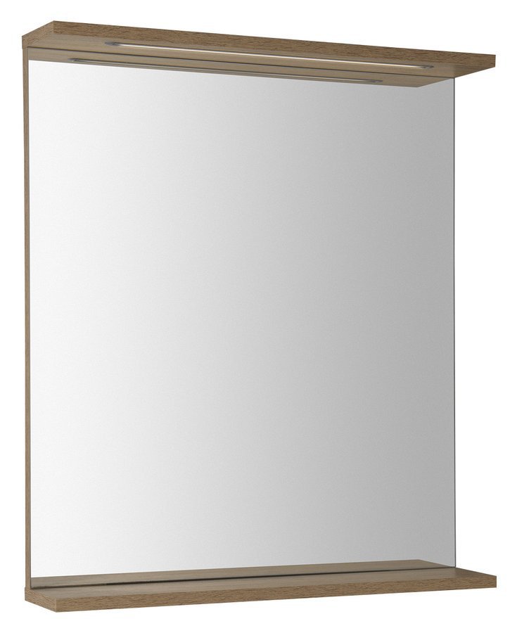 Aqualine KORIN STRIP zrcadlo s LED osvětlením 60x70x12cm, dub platin