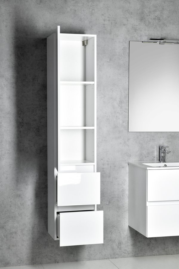 Aqualine PANEDA skříňka vysoká 35x165x31cm, levá/pravá, bílá, otevřená skříňka v koupelně