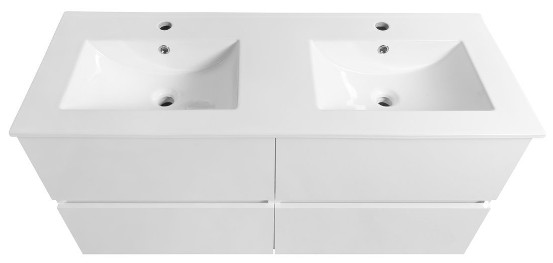 Aqualine PANEDA umyvadlová skříňka 119x55x45,2cm, bílá, pohled shora