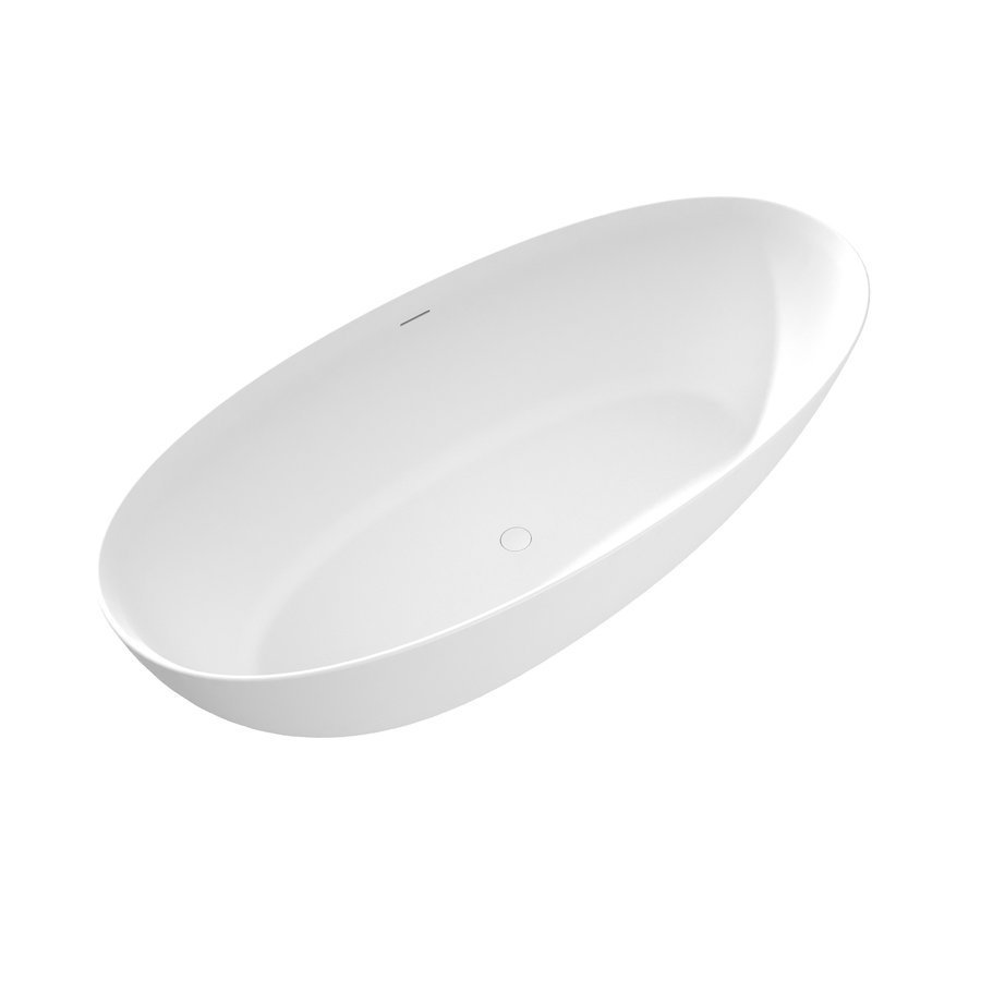 Polysan NOYA volně stojící vana, solid surface, 170x76x56cm, bílá mat, pohled shora 2