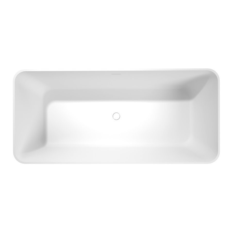 Polysan LEYLA volně stojící vana, solid surface 170x78x55cm, bílá mat, pohled shora