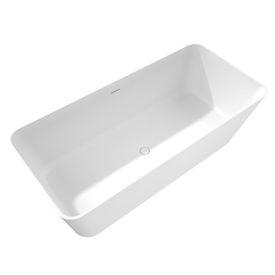 Polysan LEYLA volně stojící vana, solid surface 170x78x55cm, bílá mat, celkový pohled