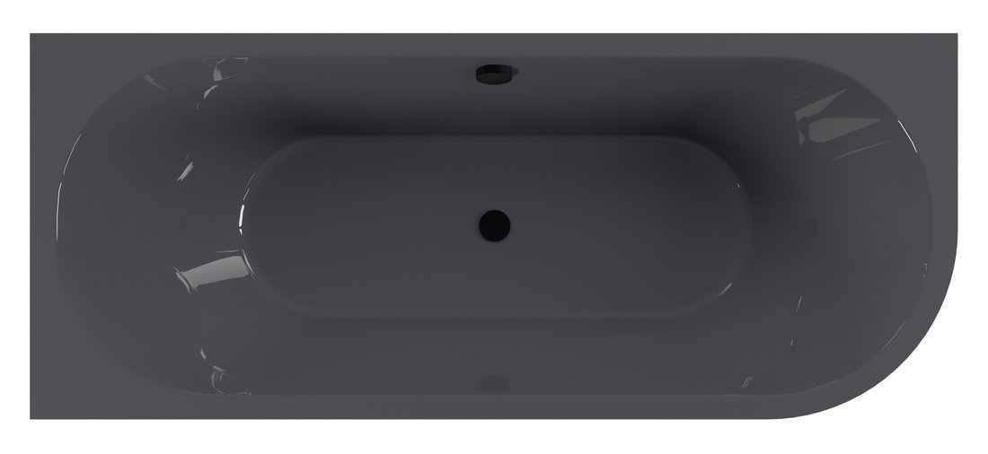 Polysan VIVA L MONOLITH asymetrická vana 170x75x60cm, šedá, pohled shora