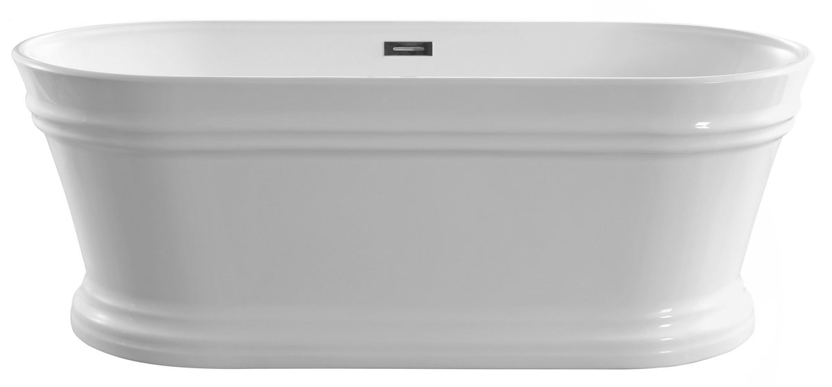 Aqualine ANTIK volně stojící retro vana, 160x79cm, bílá, pohled zepředu
