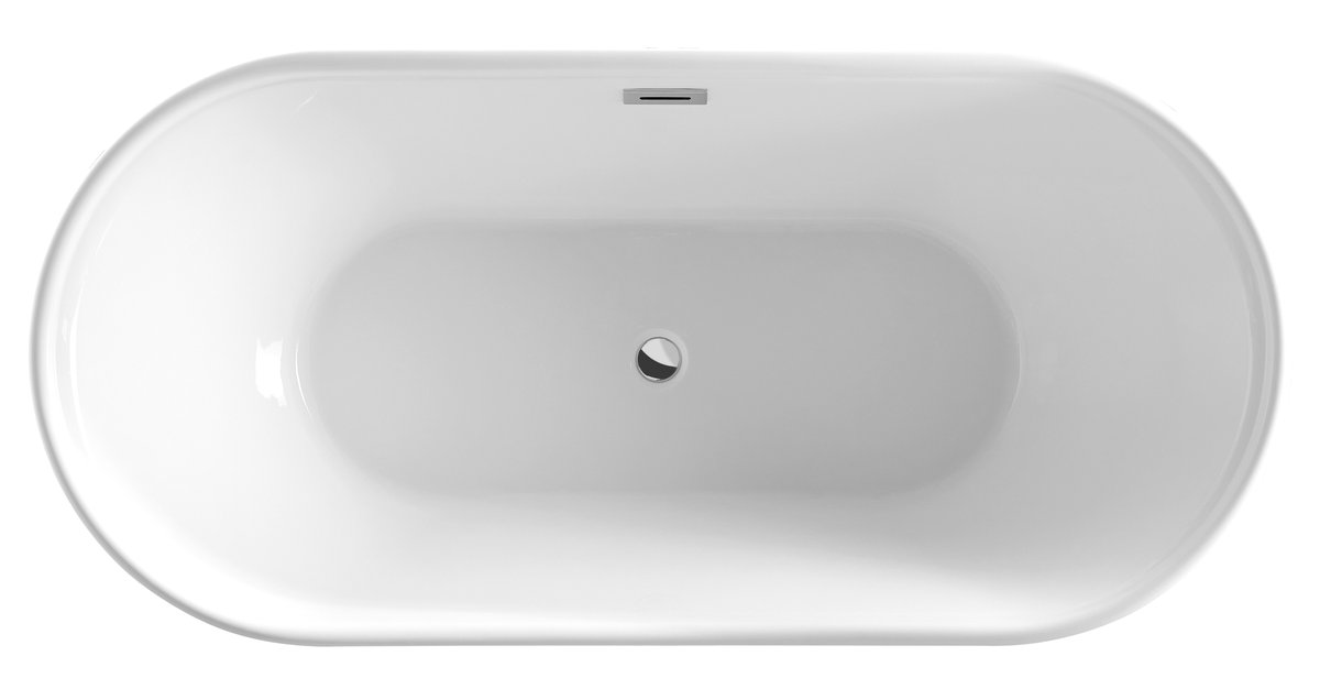 Aqualine ANTIK volně stojící retro vana, 160x79cm, bílá, pohled shora