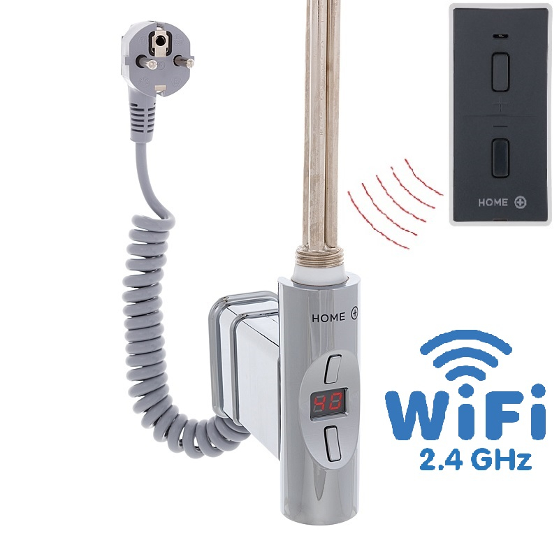 Hydronix Home Plus WiFi, O-profil, topná tyč, barva lesklý chrom s kabelem se zástrčkou