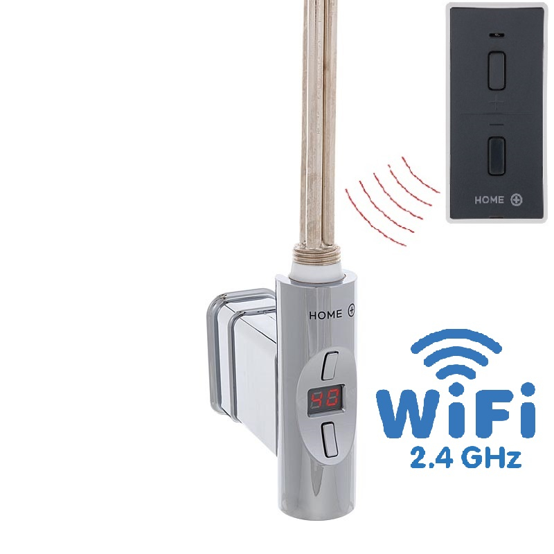 Hydronix Home Plus WiFi, O-profil, topná tyč, barva lesklý chrom s vypínačem bez kabelu