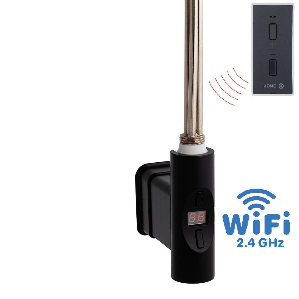 Hydronix Home Plus WiFi, O-profil, topná tyč, barva černá s vypínačem bez kabelu