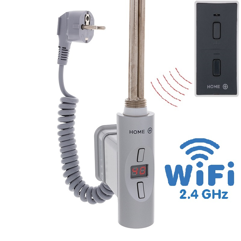 Hydronix Home Plus WiFi, O-profil, topná tyč, barva matný chrom s kabelem se zástrčkou