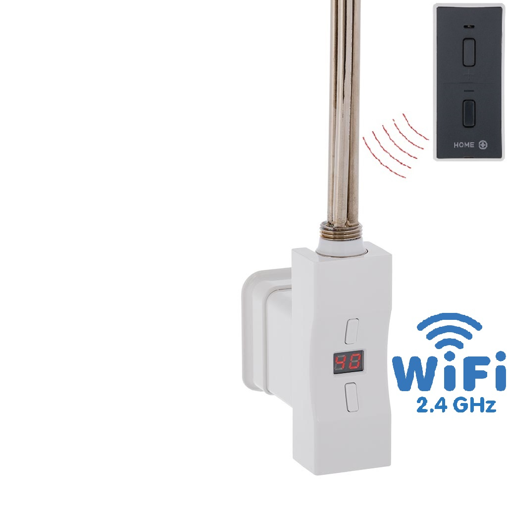 Hydronix Home Plus WiFi, obdélníkový profil, topná tyč, barva bílá s vypínačem bez kabelu