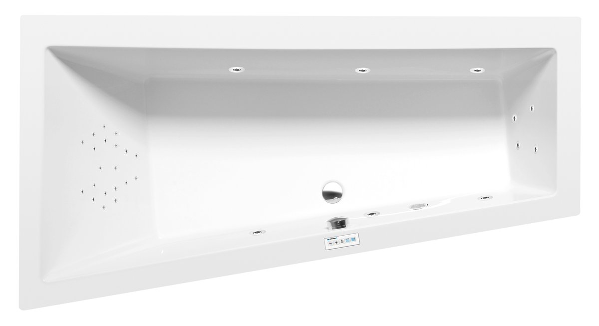 Polysan ANDRA L hydromasážní vana, 160x90x45cm, Highline Hydro, chrom