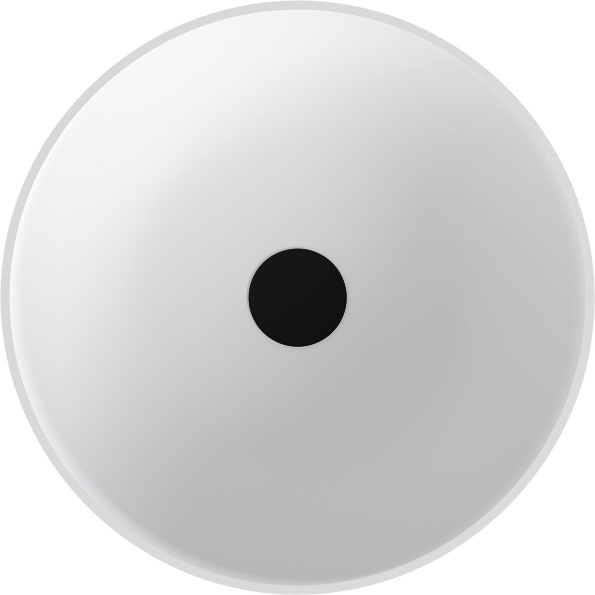 Polysan BANERA ROUND umyvadlo na desku, litý mramor, průměr 39cm, bílá mat, pohled shora