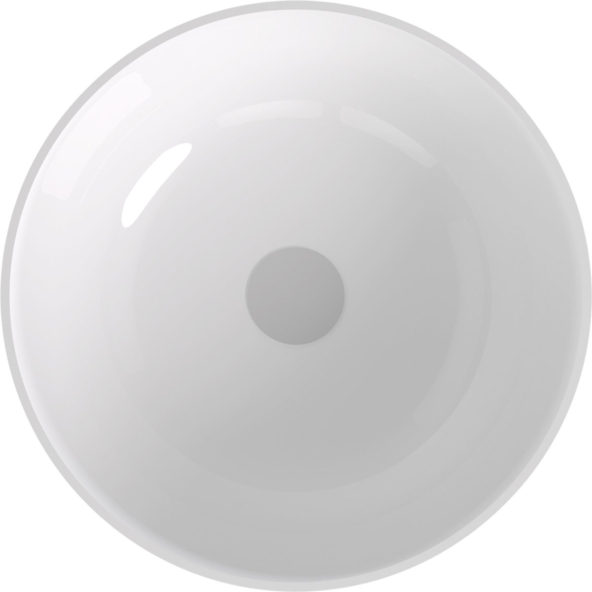 Polysan BANERA ROUND umyvadlo na desku, litý mramor, průměr 39cm, bílá, pohled shora