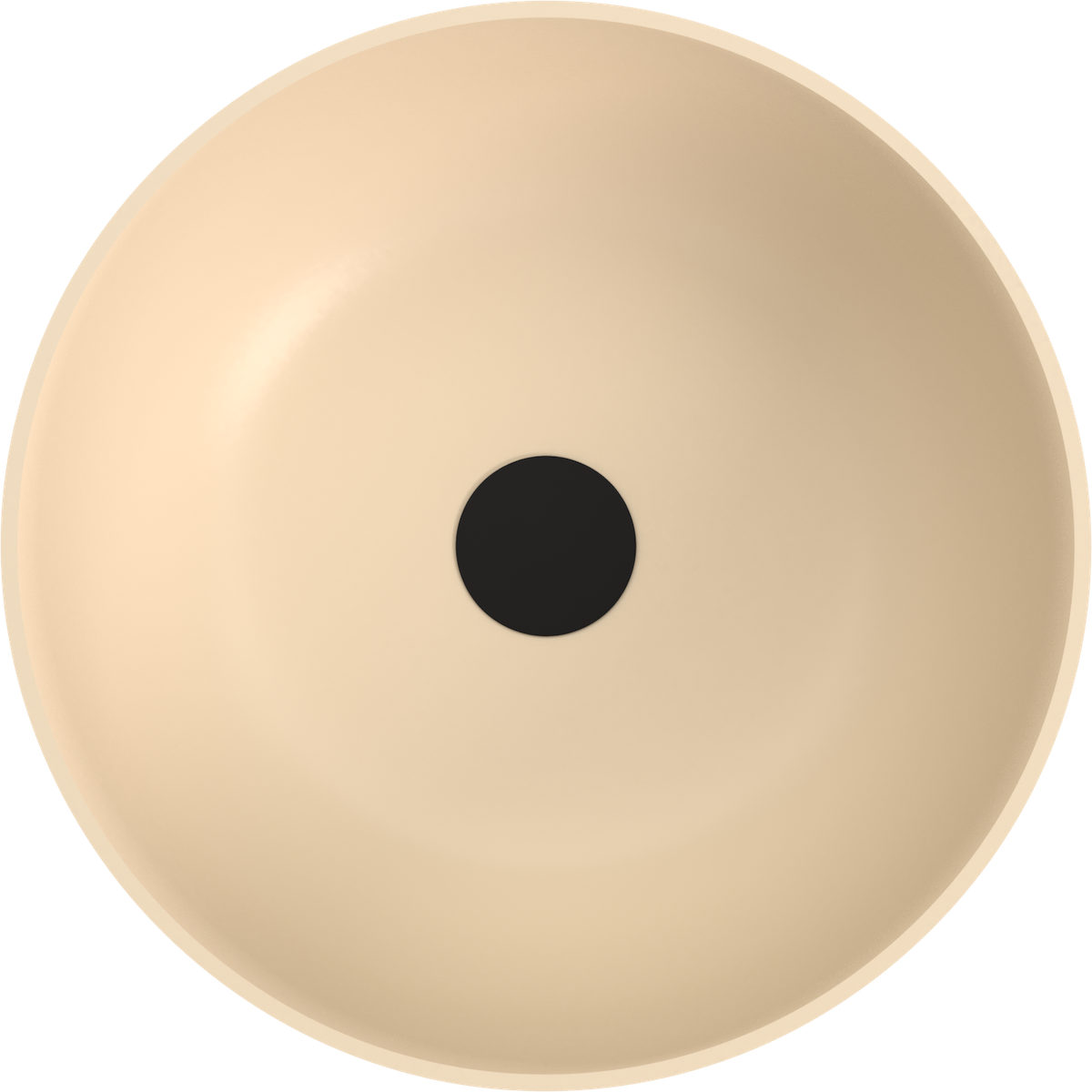 Polysan BANERA ROUND umyvadlo na desku, litý mramor, průměr 39cm, béžová mat, pohled shora