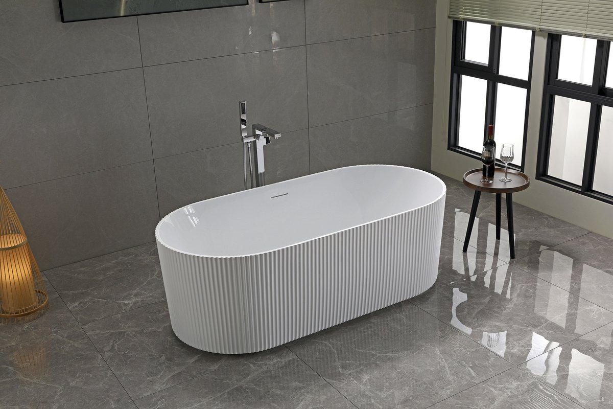 Aqualine TURIA STRIP volně stojící vana 170x80cm, bílá, v koupelně