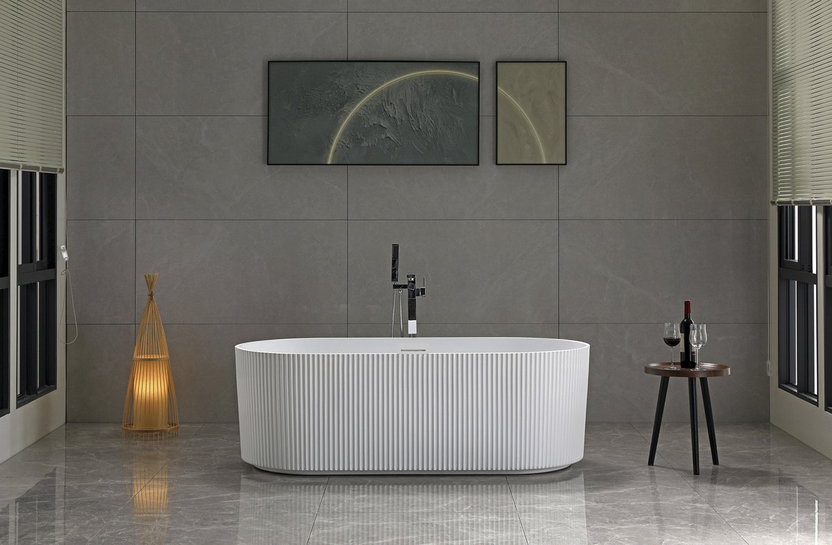 Aqualine TURIA STRIP volně stojící vana 170x80cm, bílá, v koupelně 2