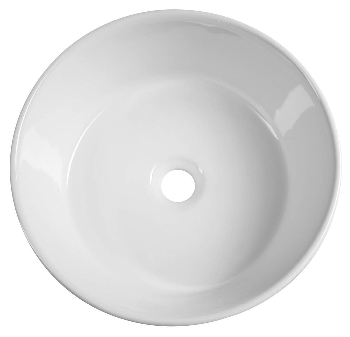 Aqualine Keramické umyvadlo na desku, Ø 40cm, bílá, pohled shora