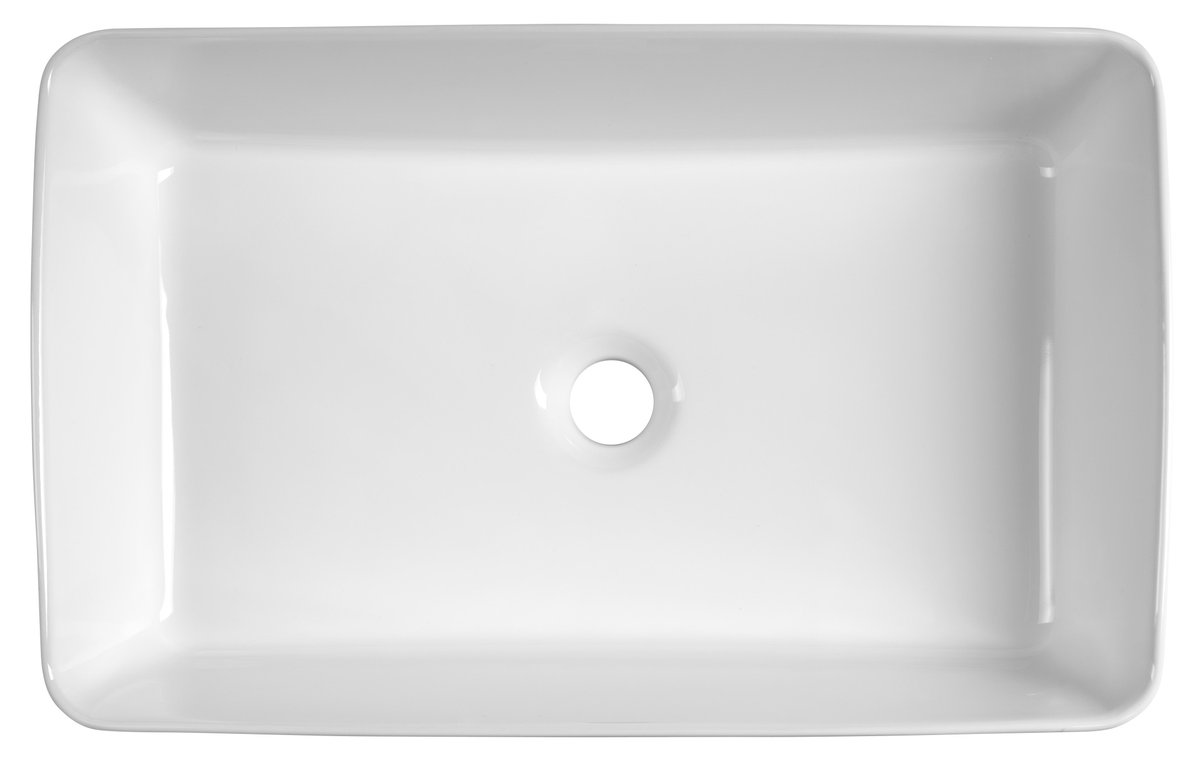 Aqualine Keramické umyvadlo na desku, 54x33cm, bílá, pohled shora