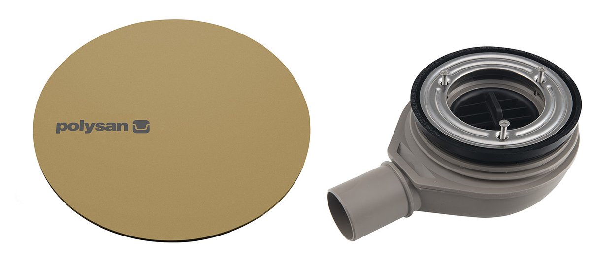 Polysan MIRAI vaničkový sifon, průměr 90mm, DN40, krytka zlato mat
