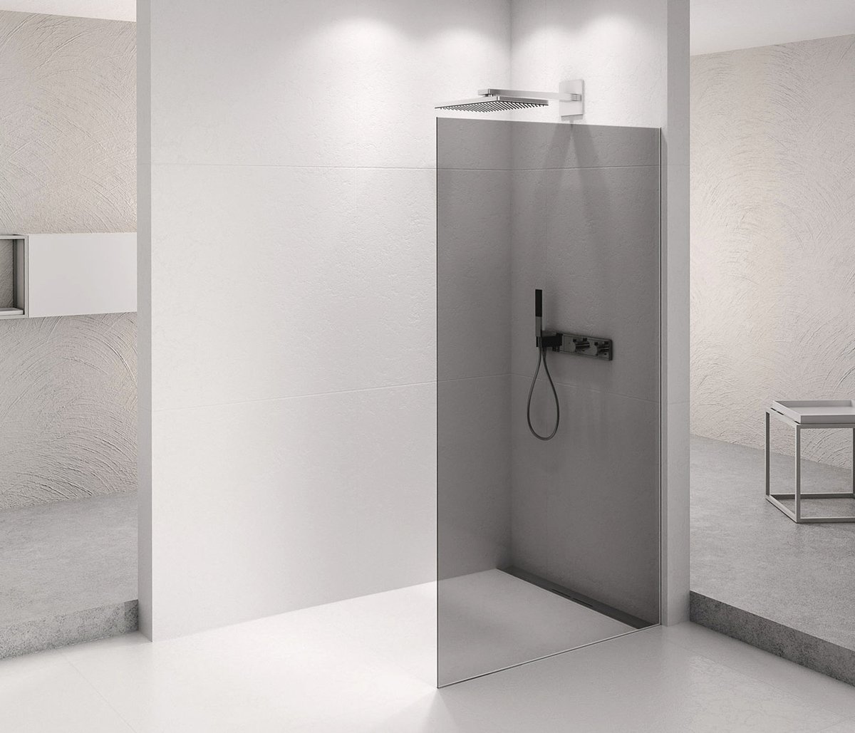 Polysan ARCHITEX CHROM sprchová zástěna 1262mm, kouřové sklo