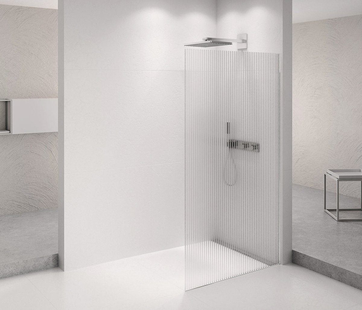 Polysan ARCHITEX CHROM sprchová zástěna 1462mm, sklo Flute